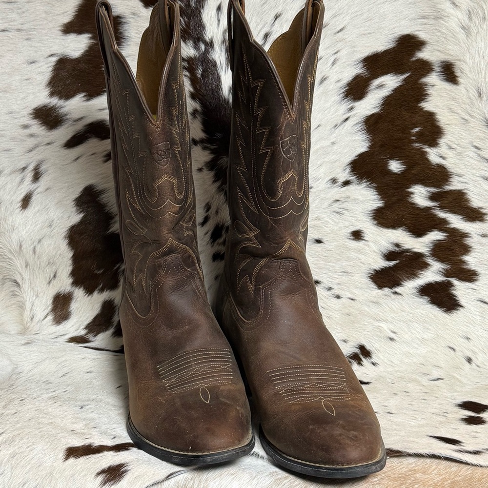 Ariat Heritage‎ Leather Round Toe Western Boots Size 8.5 T1 - Picture 3 of 9